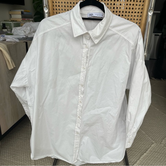 Zara Premium Oversized White Shirt in Ecru - Picture 3 of 4